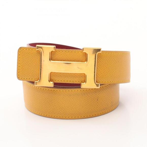 HERMES Red Leather Belt - Picture 1 of 11